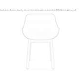 Polypropylene chair with wooden base and armrests Budgewoi