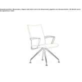 Leather trestle reception chair with armrests Patzite