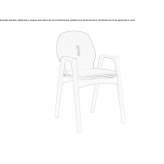 Ash chair with armrests and integrated cushion Roncello
