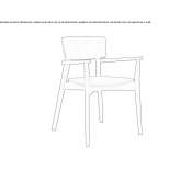 Wooden chair with armrests and integrated cushion Heyburn
