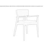 Upholstered wooden chair with armrests Heyburn