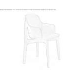 Chair upholstered in fabric with armrests Dzhubga