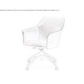 Swivel leather trestle chair with armrests Yavkyne