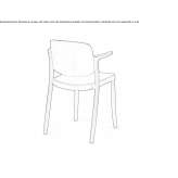 Polypropylene chair with stackable armrests Ovington