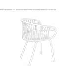 Aluminum chair with armrests Albi