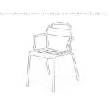 Plate chair with stackable armrests Erchie