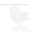 Upholstered armchair with a 4-spoke base and armrests Monaca