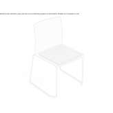 Technopolymer chair with sled base and integrated cushion Elling