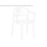 Technopolymer chair with armrests Halmagiu