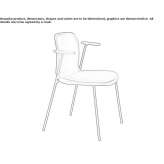 Upholstered chair with armrests Meilen