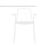Polypropylene chair with armrests Chameza