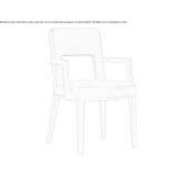 Leather chair with open backrest and armrests, upholstered Bustares