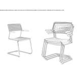 Cantilever chair made of metal and recycled polypropylene Notton