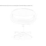 Swivel chair in metal and polypropylene with a 4-star base Verduno