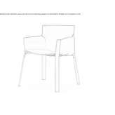 Tanned leather chair with armrests Lapte
