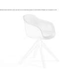 Swivel fabric chair on trestles with armrests Zaros