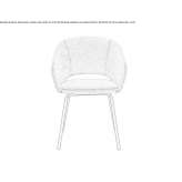 Chair upholstered in fabric with armrests Bojszowy