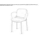 Upholstered leather chair with armrests Briennon