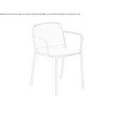 Chair upholstered in fabric with armrests Ellingen