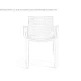 Technopolymer chair with armrests, stackable Rheden