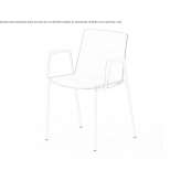 Technopolymer chair with connecting device to armrests Herdecke