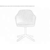 Upholstered chair on a 4-star base with armrests Luingne