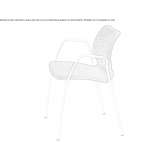Upholstered polypropylene chair with armrests Ossana