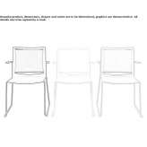 Polypropylene chair based on a sled with armrests Pauna