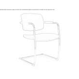 Chair upholstered in fabric on supports with armrests Geslau