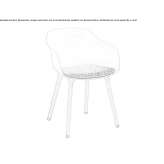 Chair with armrests and integrated cushion Zaros