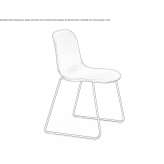 Polypropylene chair with a sleigh-shaped base, stackable Galera