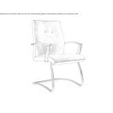 Upholstered leather chair on supports with armrests Lativka