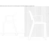 Technopolymer chair with armrests and integrated cushion Silves