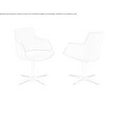 Upholstered chair on a 4-star base with armrests Nuino