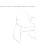 Polypropylene chair with a sleigh-shaped base, stackable Tatui
