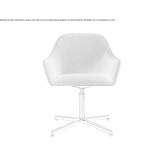 Swivel fabric chair with 4-star base with armrests Bignan