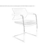 Cantilever chair upholstered in polypropylene and leather Geslau