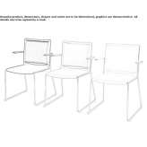 Polypropylene chair based on a sled with armrests Pauna