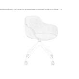 Swivel fabric chair on trestles and wheels Tatui