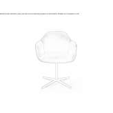 Leather chair with 4-star base with armrests Hoeselt