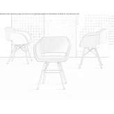 Fabric reception chair with armrests Poopo