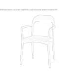 Upholstered beech chair with armrests Meydan