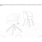 Leather trestle chair with armrests Meaulte