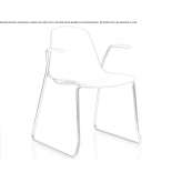 Polypropylene chair with a sleigh-shaped base and armrests Ipatovo