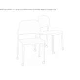 Polypropylene chair on wheels Barroso