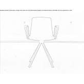 A trestle chair with armrests Chameza