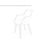 Upholstered leather chair with armrests Nuino
