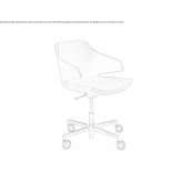 A fabric chair with height adjustment, on wheels and a 4-star base Wacken