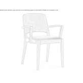 Solid wood chair with armrests and integrated cushion Harnes