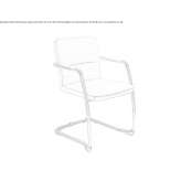 Leather chair on supports with armrests Sasel